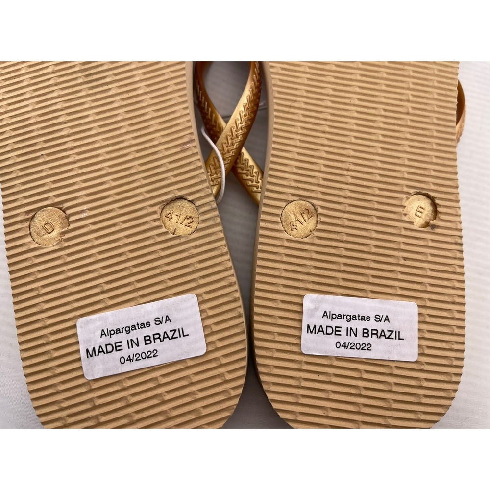 HAVAIANAS Beige Gold Floral SANDALS FLIP FLOPS WOMEN SIZE‎ 11/12 - Picture 6 of 6